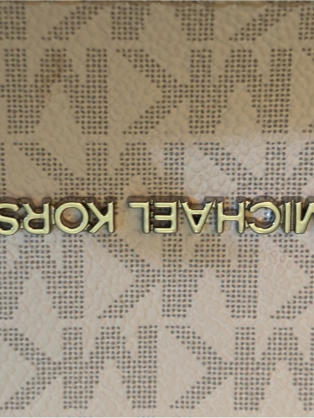 Michael Kors Cream and Gold Monogram Wall Panel